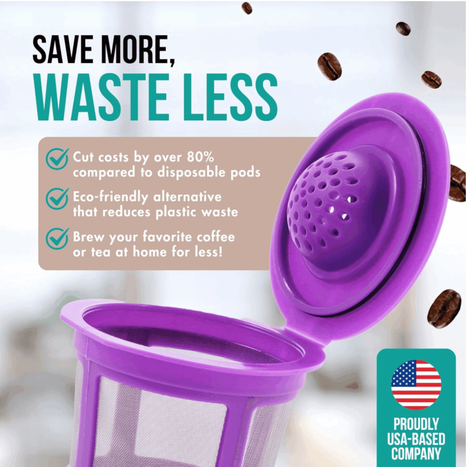 Alternative view of Reusable K Cups Coffee Filter Pod for Keurig 1.0 & 2.0 Machines - Replacement for Keurig K-Cups - Universal Fit Most Keurig Brewers