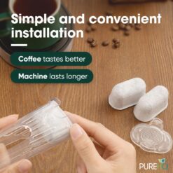 Keurig water filter starter kit with filter holder and 3 compatible water filters for K-Duo coffee makers.