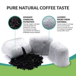 Cuisinart charcoal water filter replacement: Universal fit for pure, refreshing coffee taste.