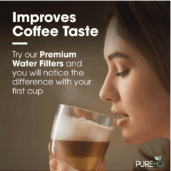 Sipping coffee made with Keurig Water Filter Starter Kit for better taste