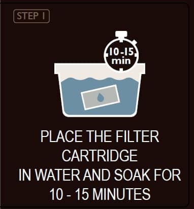 Step 1: Soak the Keurig water filter cartridge in water for 10-15 minutes.
