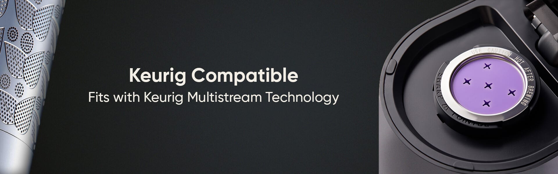 Reusable coffee filter compatible with Keurig Multistream Technology.