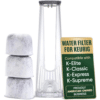 Keurig water filter holder with 3 charcoal filters for K-Supreme, K-Express coffee makers