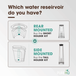 Choose your Keurig 2.0 water reservoir type: rear-mounted (short holder kit) or side-mounted (tall holder kit)