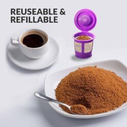 Reusable K Cups coffee filter pod with scoop and refillable K-Cups for Keurig machines