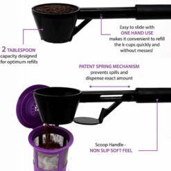 Reusable K Cups Coffee Filter Pod: Refillable kcups with scoop funnel for Keurig 1.0 & 2.0 machines.