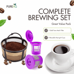 Reusable Mesh Coffee Filter for Keurig K-Duo Essentials: Gold tone mesh filter with 2 refillable K-Cups.