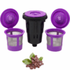Reusable K-Cups for K-Mini: 3-pack refillable coffee pods with adapter for Keurig K Mini Plus coffee maker.