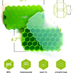 Ice Cube Trays: 2 stackable BPA-free trays make 74 hexagon ice cubes. Dishwasher safe, best ice cube trays for freezers.