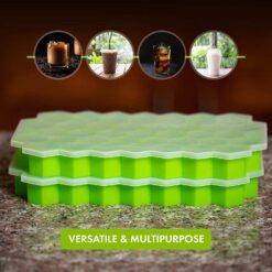 Ice Cube Trays for Freezer: 2 pack of 74 hexagon-shaped stackable trays. Best ice cube trays for cocktails and beverages.