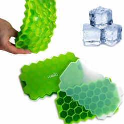Ice Cube Trays for Freezer: 2 pack of 74 hexagon shape stackable ice trays; best ice cube trays