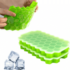 Ice Cube Trays for Freezer: 2 Pack of 74 hexagon stackable ice trays, best ice cube trays for easy ice removal