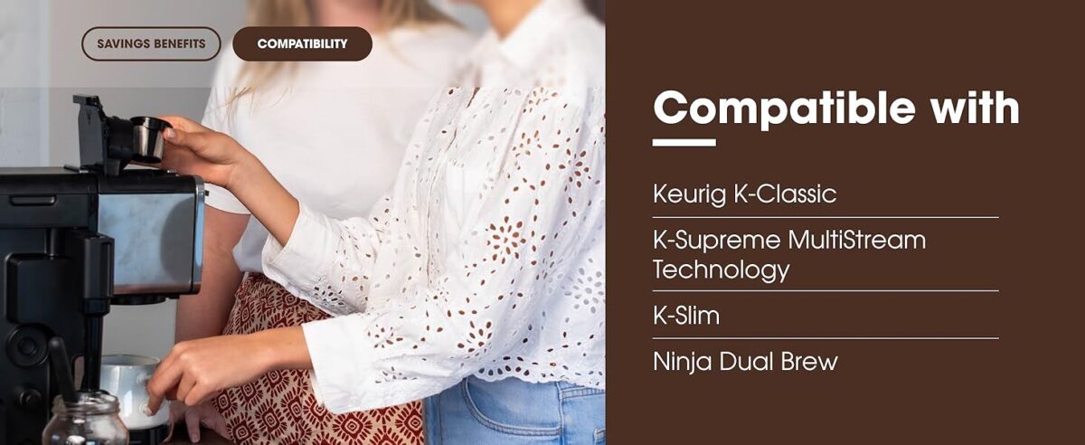 Keurig compatible water filter: Activated charcoal filter improves coffee taste by removing impurities. PUREHQ filter for Keurig 2.0 &amp; 1.0 machines.