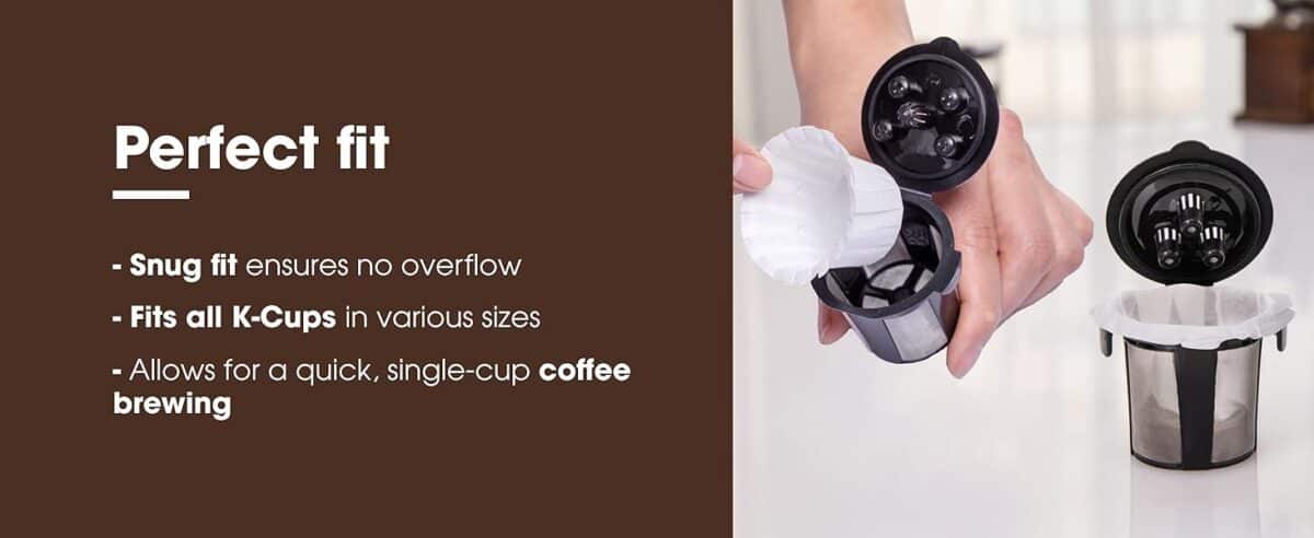 Keurig compatible water filter: Activated charcoal filter improves coffee taste by removing impurities. PUREHQ filter for Keurig 2.0 &amp; 1.0 machines.
