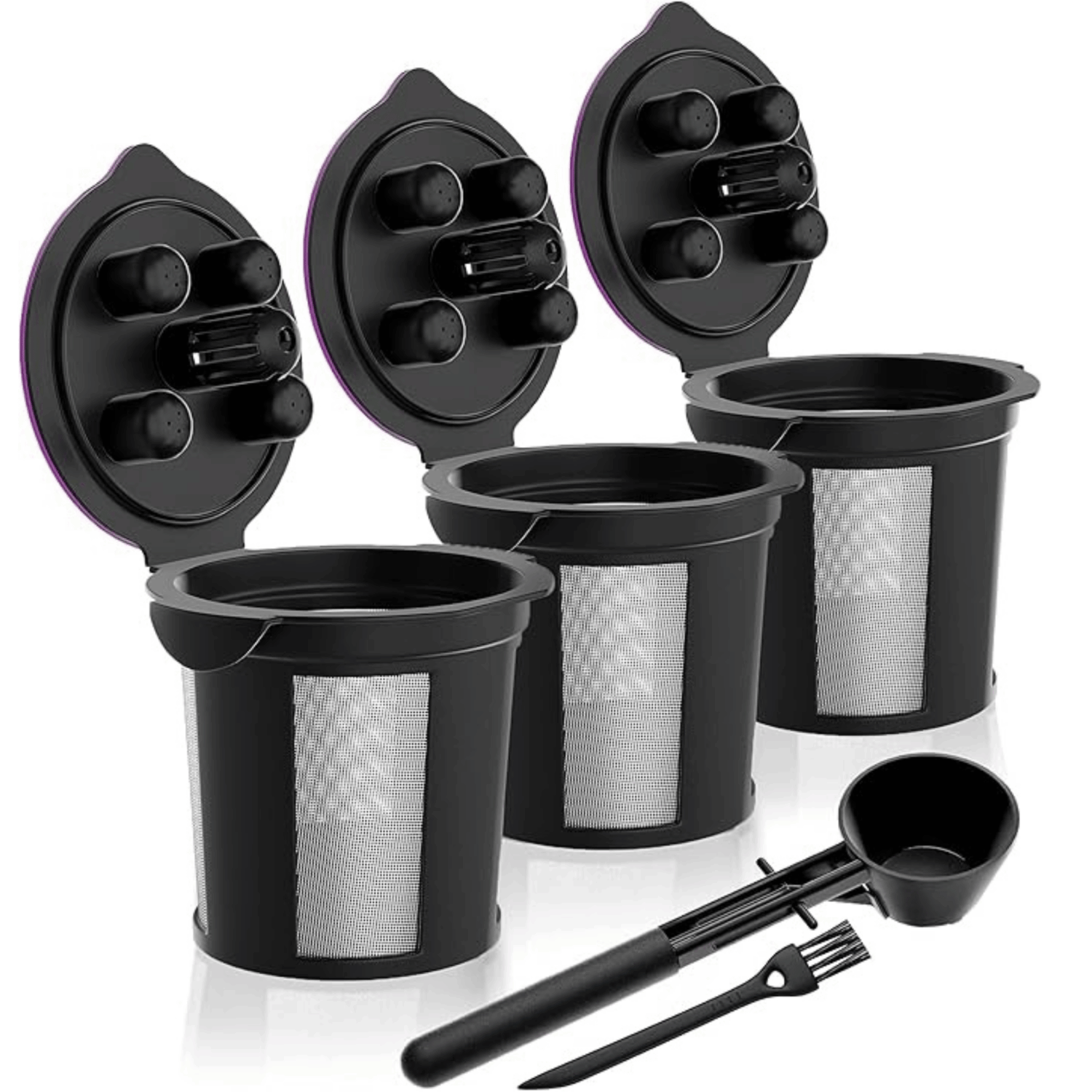 Reusable K Cups for K-Slim, Keurig Supreme, K-Supreme Plus with Coffee Scoop Funnel by PureHQ - Refillable Kcup for Keurig Supreme Coffee Maker - MultiStream Coffee Pods Filter - 3 Pack