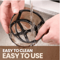 Reusable K-Duo mesh coffee filter by PureHQ being rinsed. Refillable gold tone filter for Keurig K Duo & K-Duo Essentials brewers.