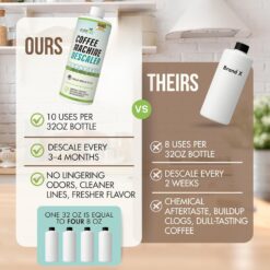 PurePro Coffee Machine Descaler comparison: 10 uses vs. 8 uses, universal descaling solution