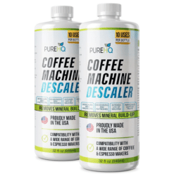 2 bottles of PureHQ Coffee Machine Descaler, 32 oz each, 10 uses per bottle, Made in USA