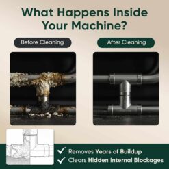 Keurig cleaning tablets: Before & after pipes, removes buildup and clears internal blockages.