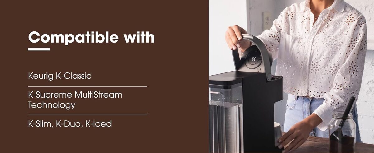 KEURIG Replacement Water Filters: 12-pack activated charcoal filters, keurig compatible for 2.0 & 1.0 coffee machines.