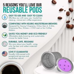 Reusable K Cups for Keurig: Stainless steel refillable pods for K-Supreme, K-Duo Gen 2, K-Slim coffee makers.