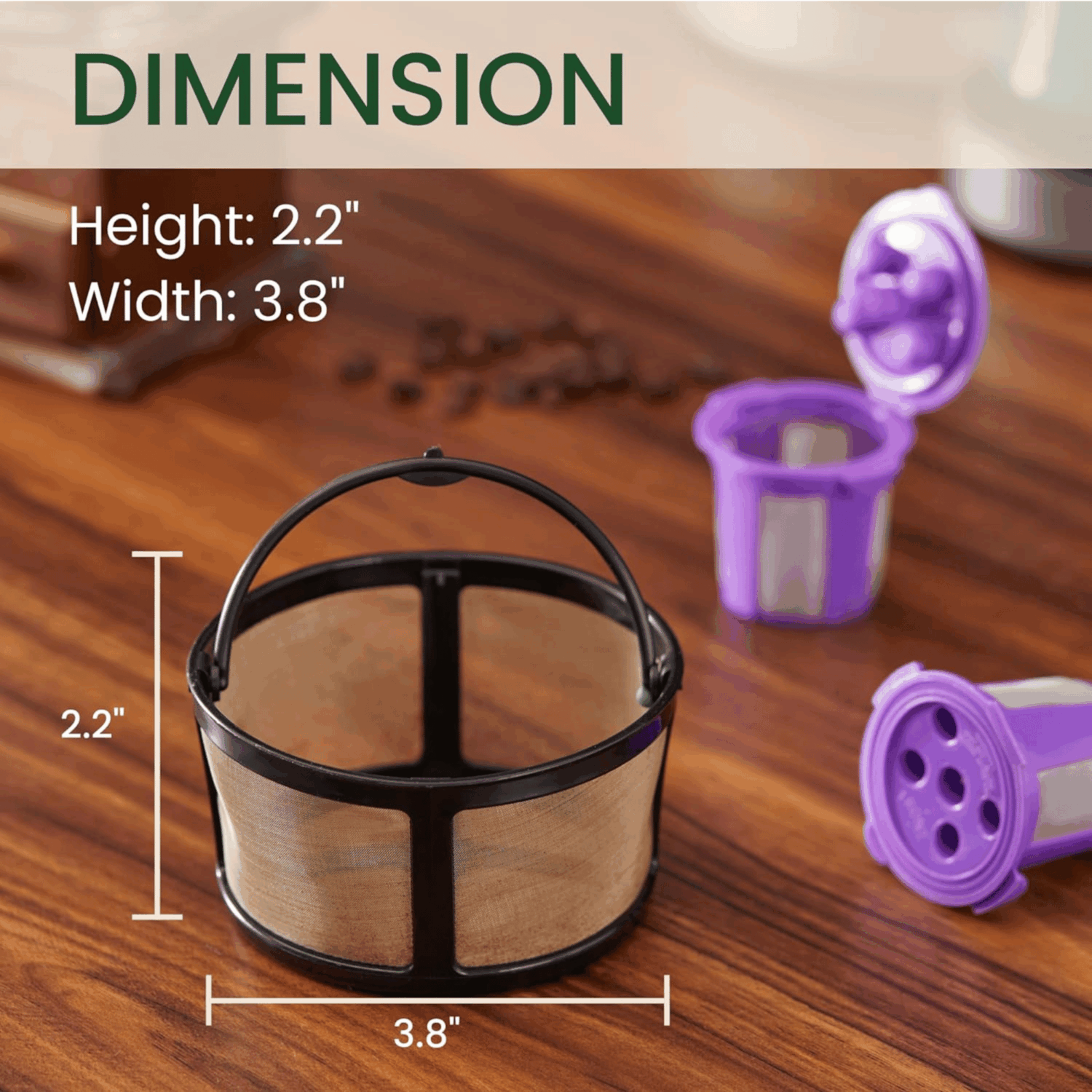 Reusable Mesh Coffee Filter Basket for Keurig K Duo Coffee Maker with refillable K Cups Pod by PureHQ