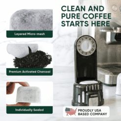 Water Filters for Breville Espresso Machines: Premium activated charcoal, layered micro-mesh, individually sealed.