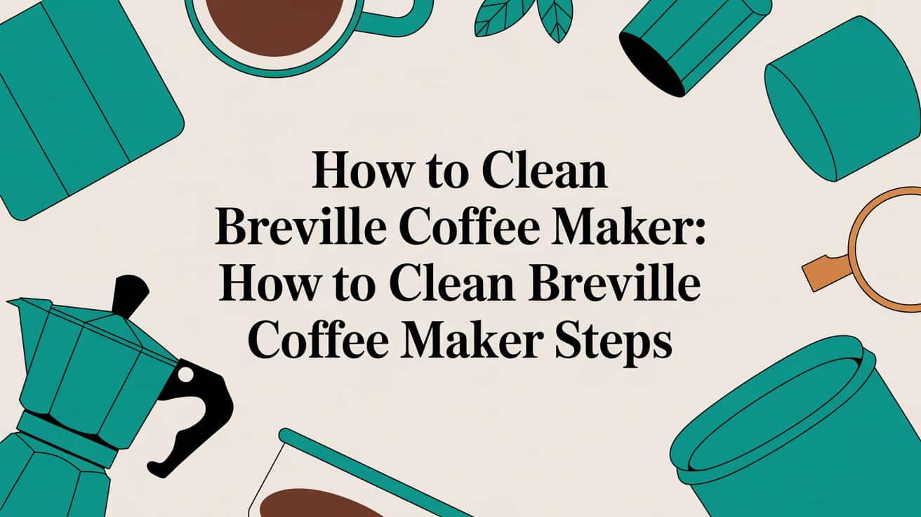 How to clean Breville coffee maker with illustrated cups and moka pot