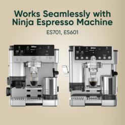 Ninja Luxe Cafe ES701 & ES601 espresso machines, compatible with PureHQ charcoal water filters for optimal coffee flavor.