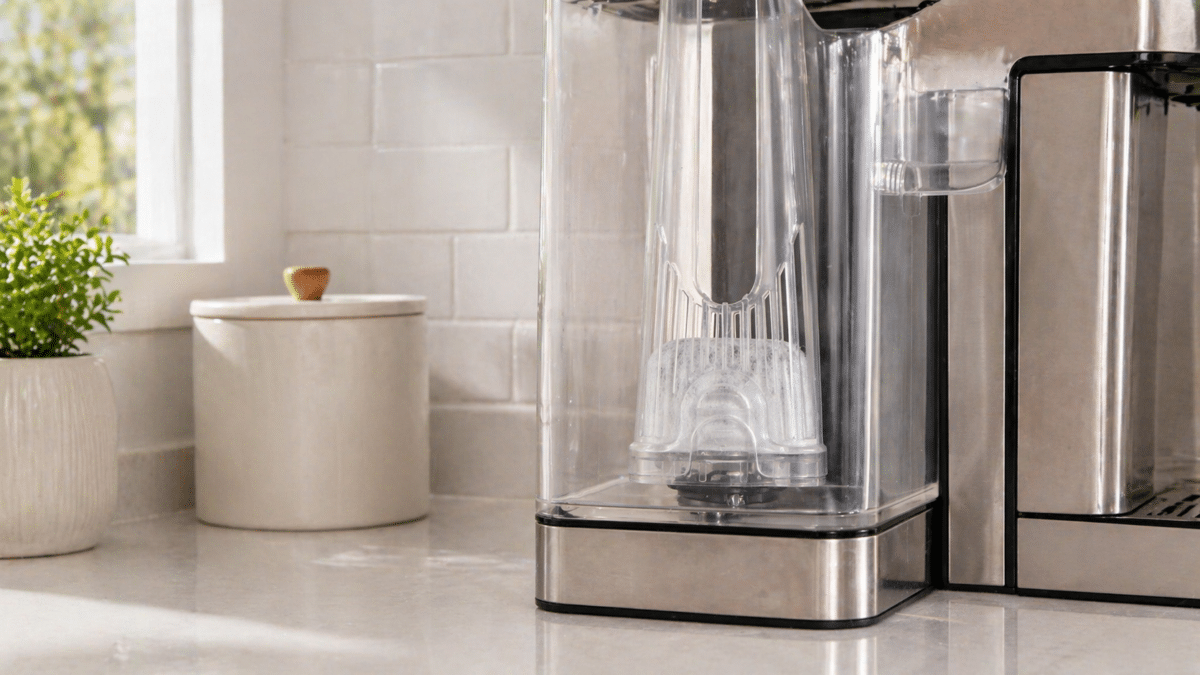 Keurig water filter in a clear reservoir, answering "does my Keurig have a water filter?