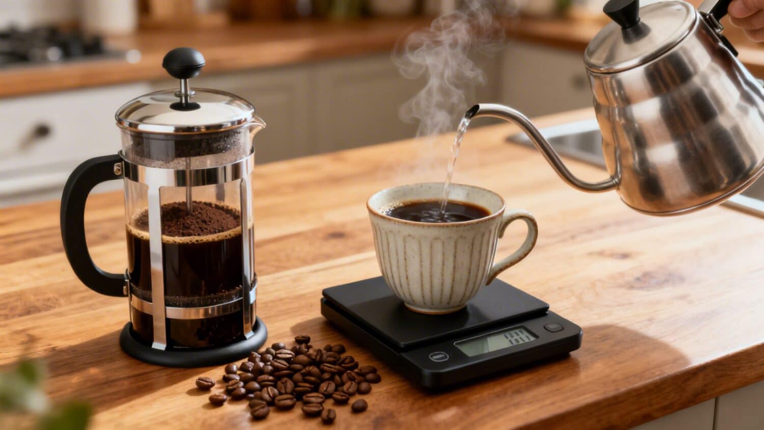 Close-up of dark roasted Italian coffee beans