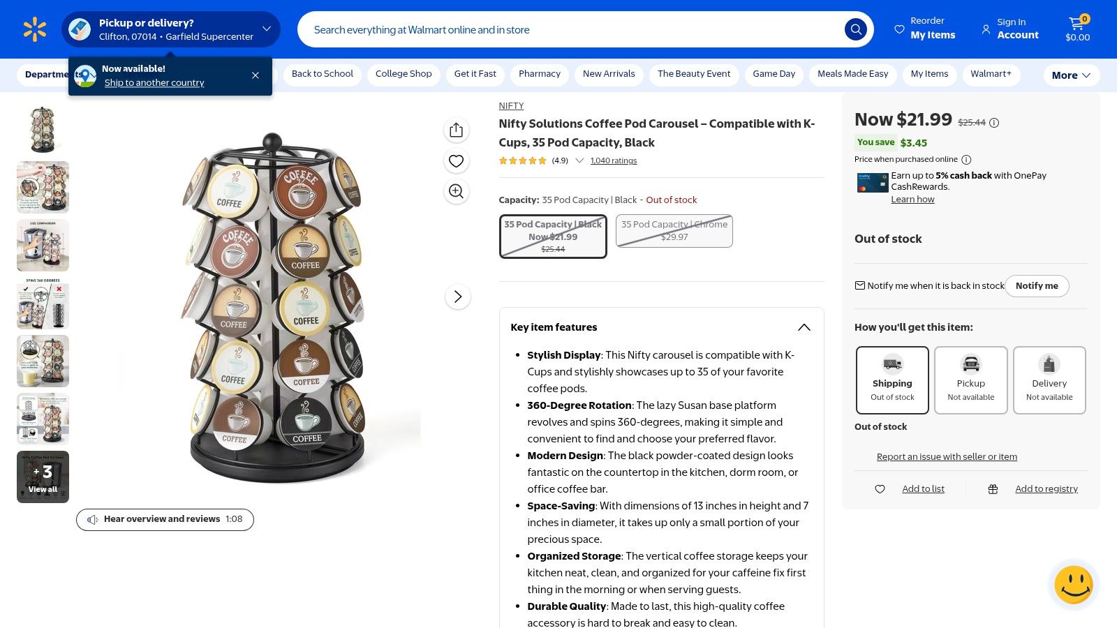 Nifty Coffee Pod Carousel (35-count)