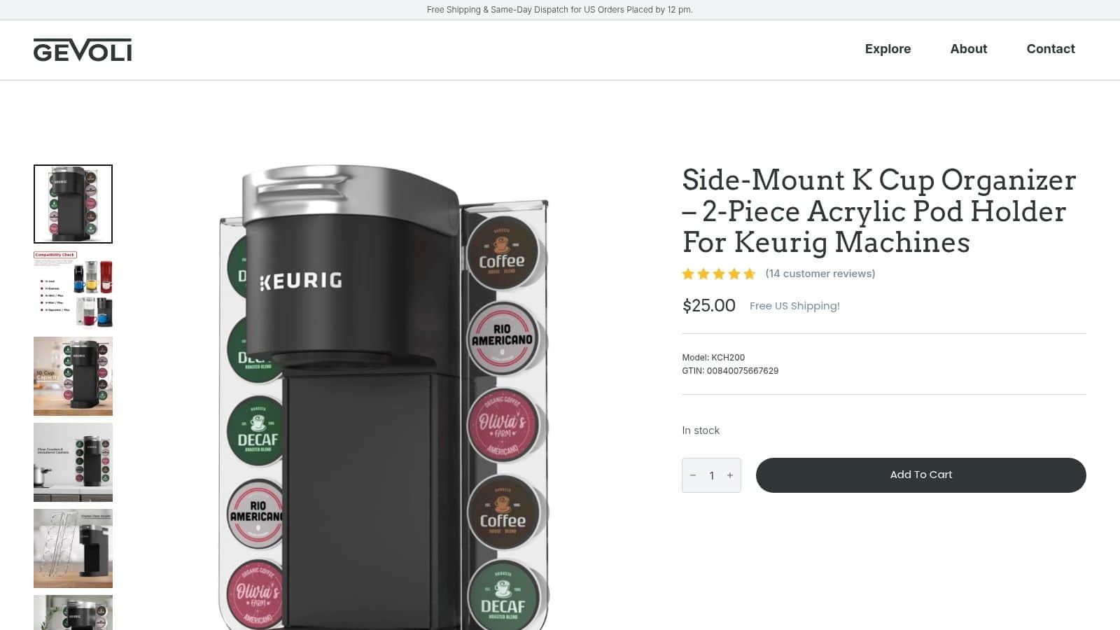 Gevoli Side-Mount K-Cup Organizer